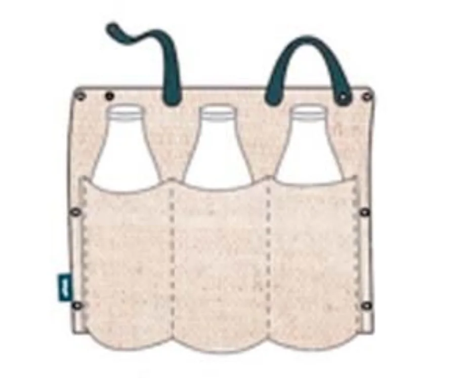 Flaschen-Sack natural,blau 33x33.5cm
