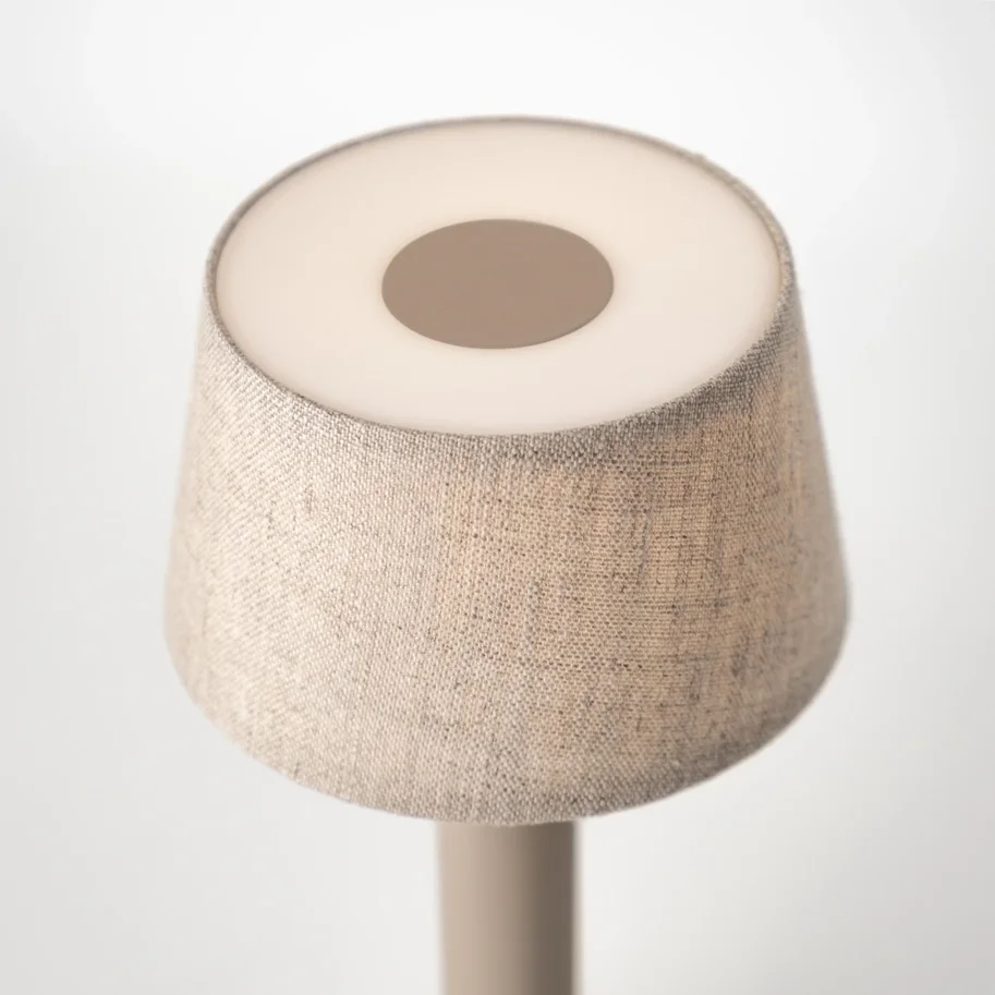 Two Tischlampe Leinen 21.2x8.8cm beige