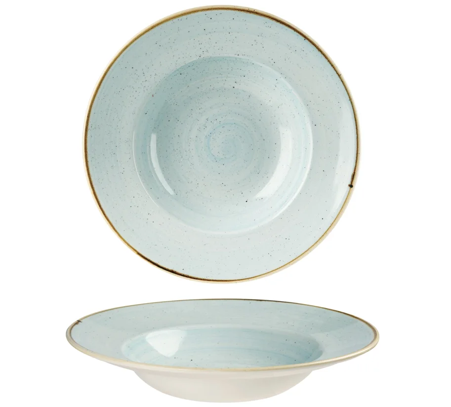 Stonecast Duck Egg Blue Teller tief Fahne 24cm