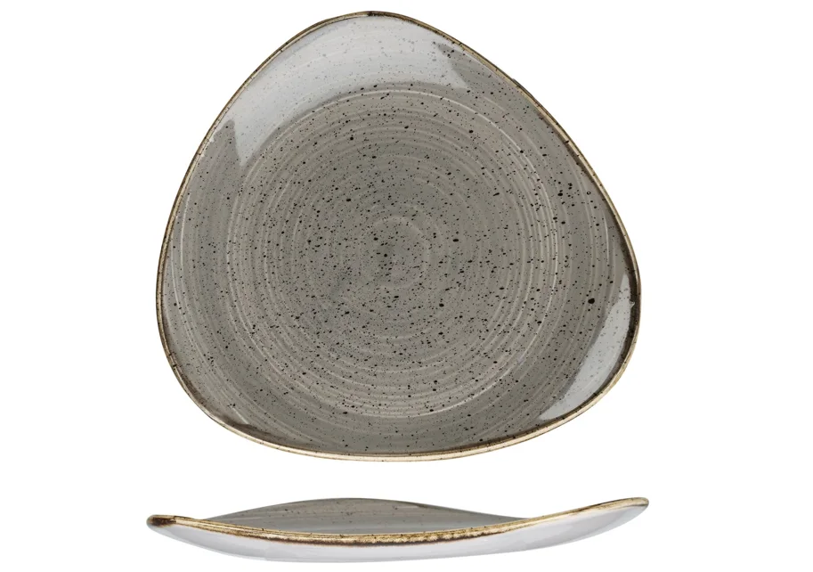 Stonecast Peppercorn Grey Triangel Teller flach 19.2cm