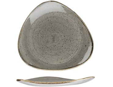 Stonecast Peppercorn Grey Triangel Teller flach 26.5cm
