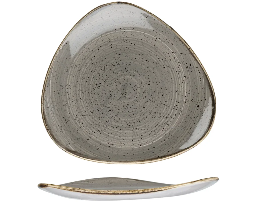 Stonecast Peppercorn Grey Triangel Teller flach 26.5cm