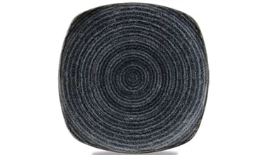 S.P. Homespun Charcoal Black Teller flach quadratisch 25.5cm