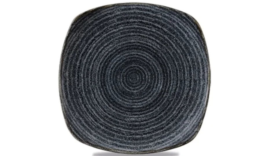 S.P. Homespun Charcoal Black Teller flach quadratisch 25.5cm