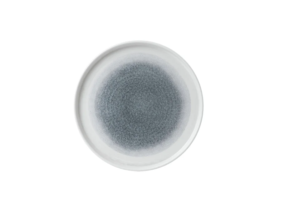 S.P. Raku Topaz Blue Walled Teller 26cm