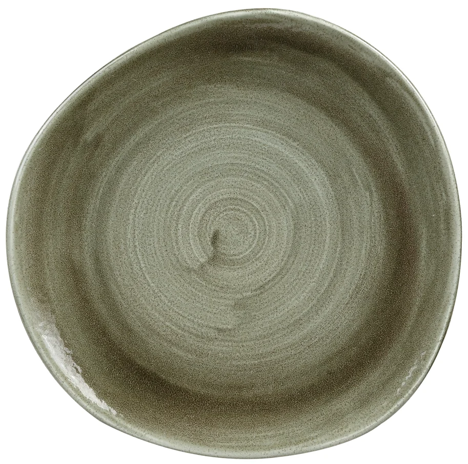 Stonecast Patina Burnished Green Organic Teller flach 28.6cm