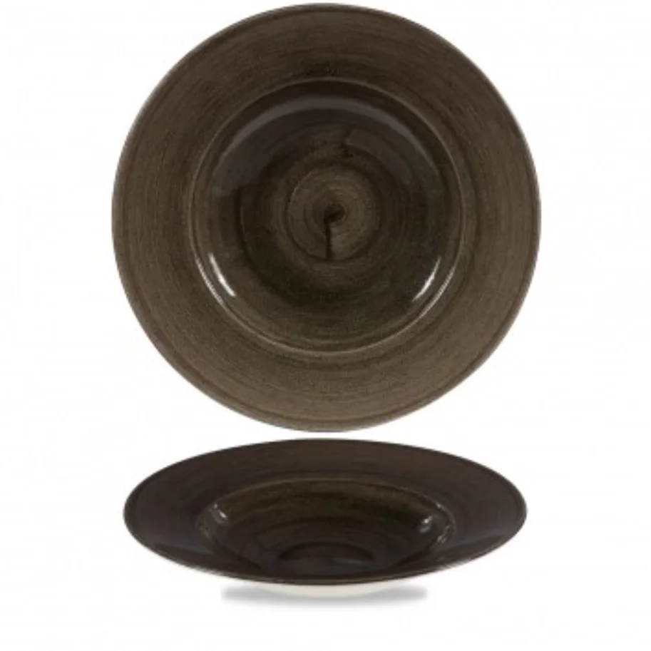 Stonecast Patina Iron Black Teller tief Fahne 28cm