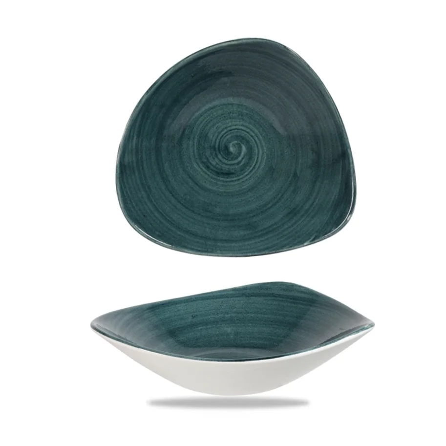 Stonecast Patina Rustic Teal Triangel Schüssel 23.5cm