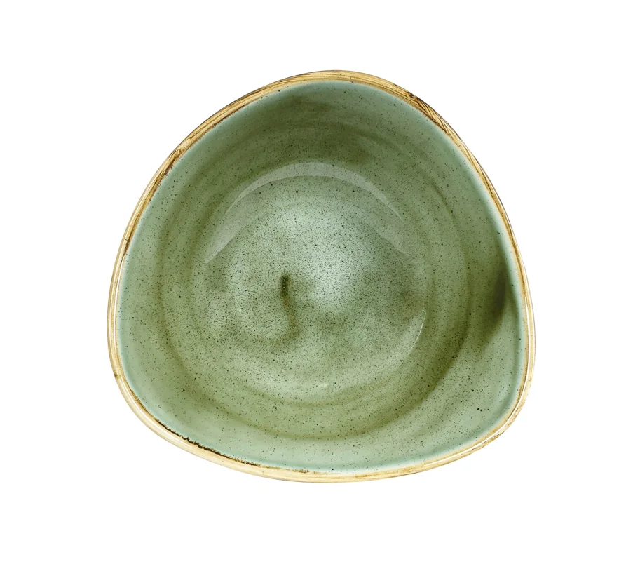 Stonecast Samphire Green Triangel Teller tief 18.5cm, 37cl