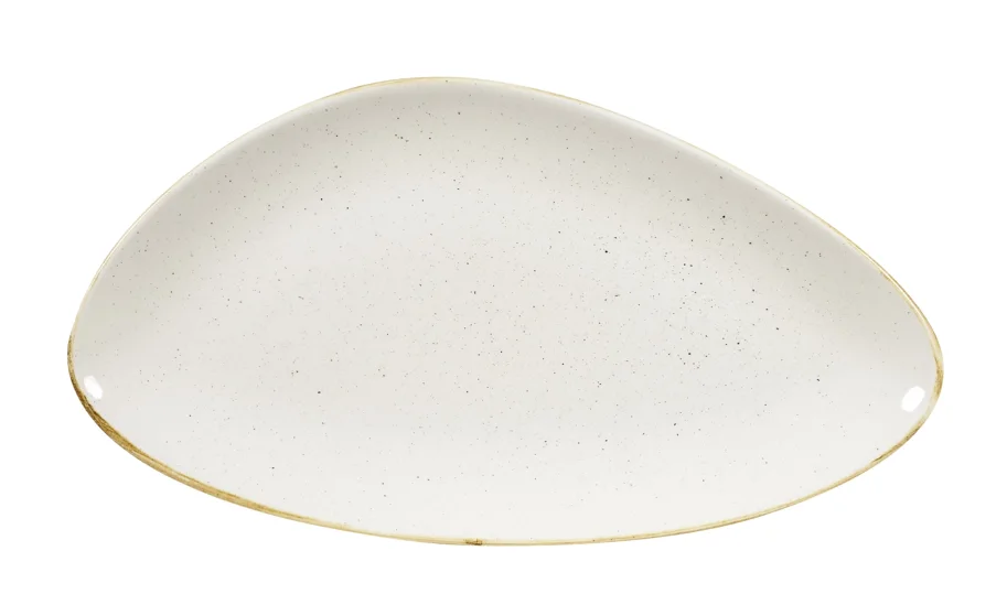 Stonecast Barley White Triangel Platte 35.5x18.8cm
