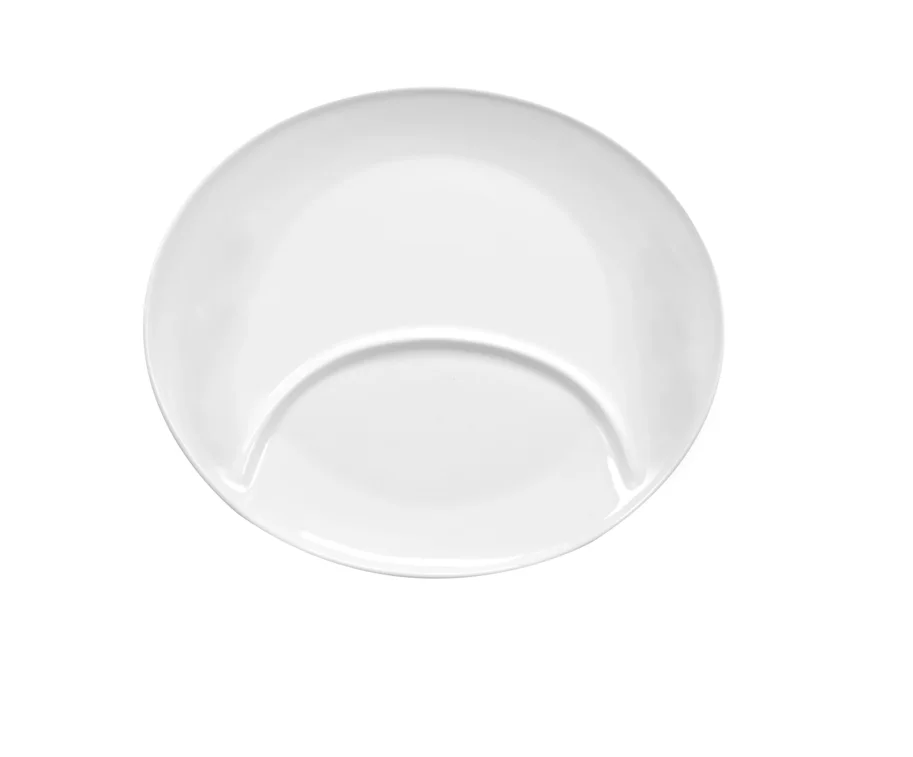 Fitnessteller oval unterteilt 32cm weiss Porzellan