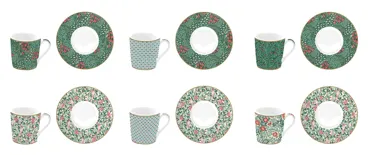 Coffee Mania 6er Espr.-tasse m. Untert. Floral Fantasy 100ml