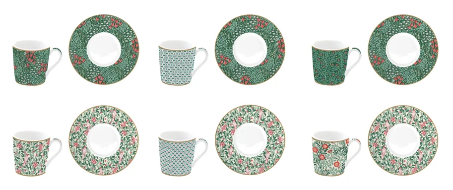 Coffee Mania 6er Espr.-tasse m. Untert. Floral Fantasy 100ml