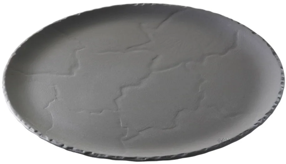 Basalt Teller rund D32cm matt schieferoptik