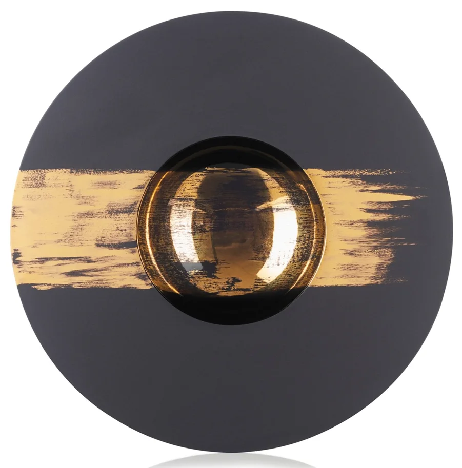 Sphere Teller 30cl, H:5cm, Ø30cm, goldstrich mittig
