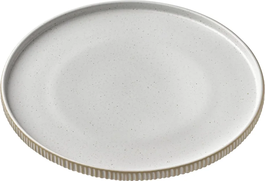 Playground Nara Teller flach hoher Rand Relief weiss D27cm