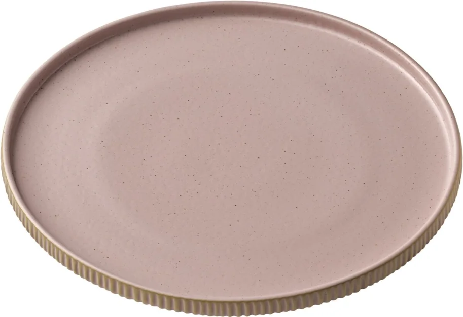 Playground Nara Teller flach hoher Rand Relief rosé D21cm