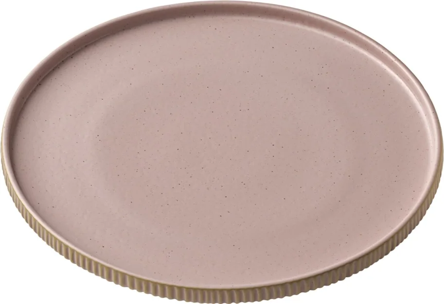 Playground Nara Teller flach hoher Rand Relief rosé D27cm