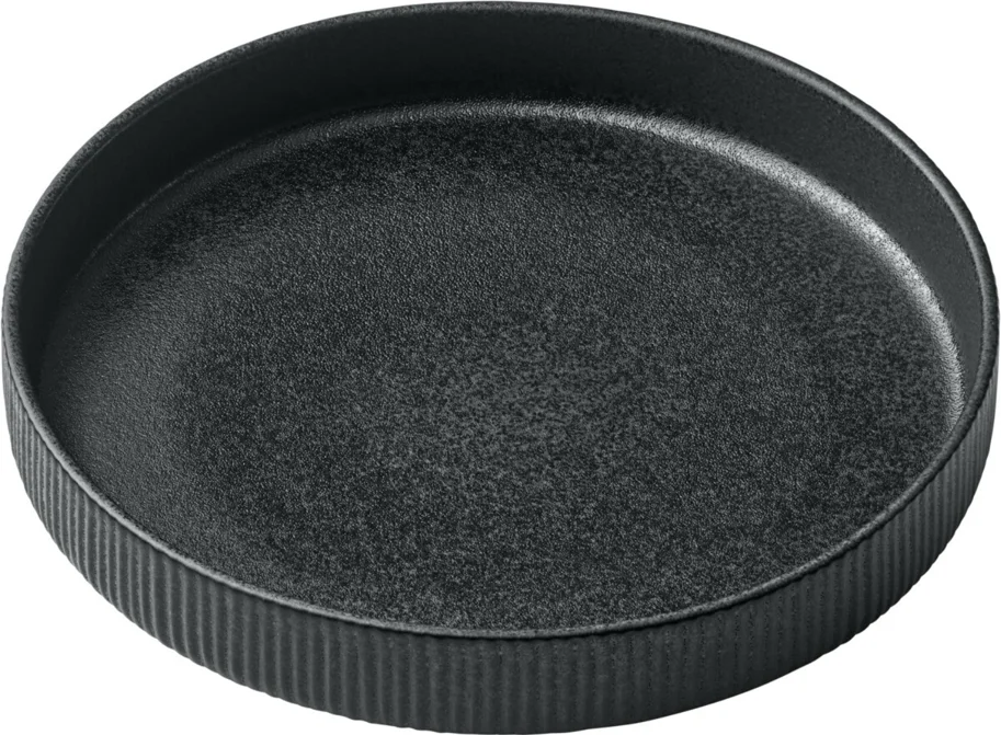 Playground Nara Teller tief hoher Rand Relief schwarz D24cm