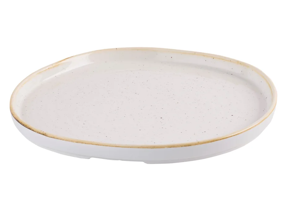 Stonecast Barley White Organic Walled Teller flach 26cm