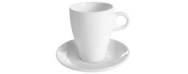 Stella Cappuccino Obertasse und Untere 0.27lt weiss