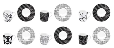 Coffee Mania 6er Espr.-tasse m. Untert. Graffiti 100ml