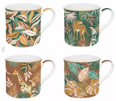 4er Set Namibia Porzellanbecher 300ml