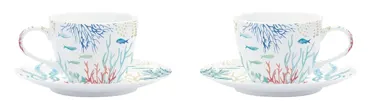 2er Set Under the Sea Kaffeetasse m. Untertasse, 110ml