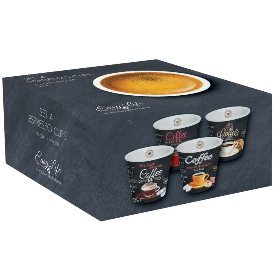 Its coffee time 4er Espressotassen 80ml