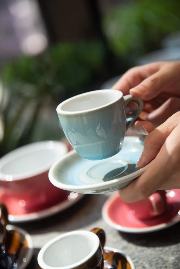 Egg Espressotasse 80ml eisblau