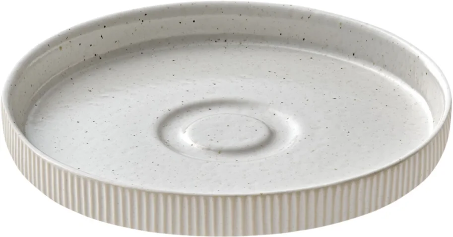 Playground Nara Untertasse rund Relief weiss D15cm
