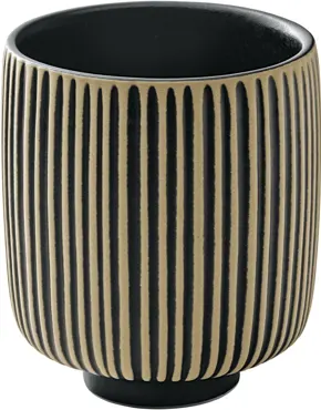 Playground Nara Becher hoch Relief schwarz weiss 0.3lt