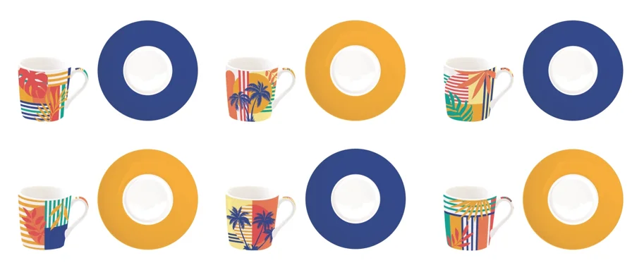 Coffee Mania 6er Espr.-Tasse m. Untert. Baha 100ml