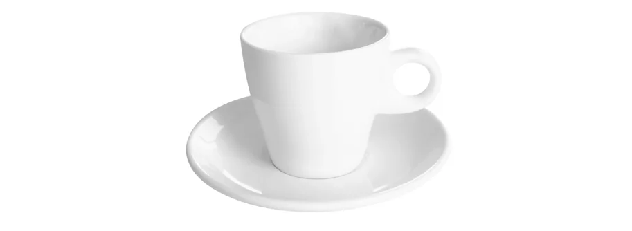 Stella Kaffee Obertasse und Untere 0.18lt weiss