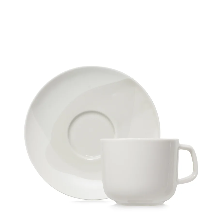 Confluence Teetasse m. Untertasse 20cl leinen alab. weiss