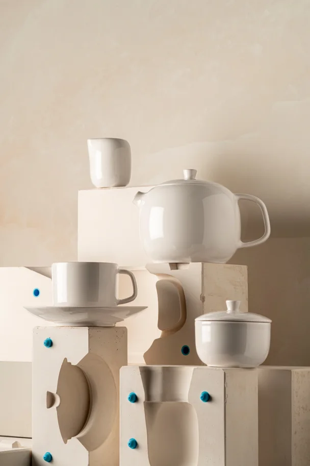 Madeleine Teetasse m. Untertasse D16cm H9cm 20cl Alab. weiss