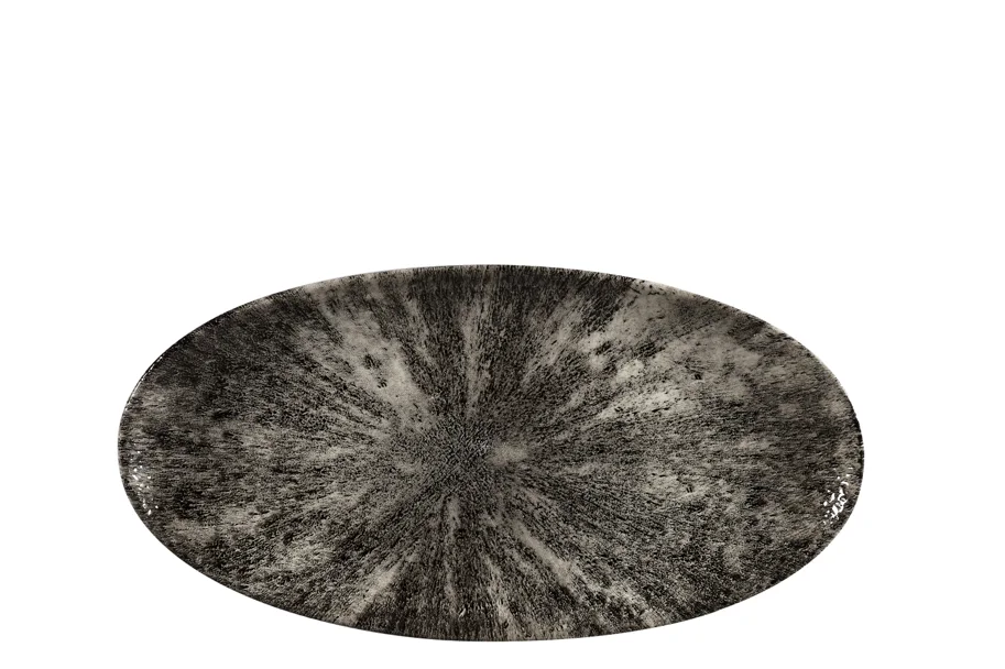 S.P. Stone Quartz Black Platte oval 34.7x17.3cm