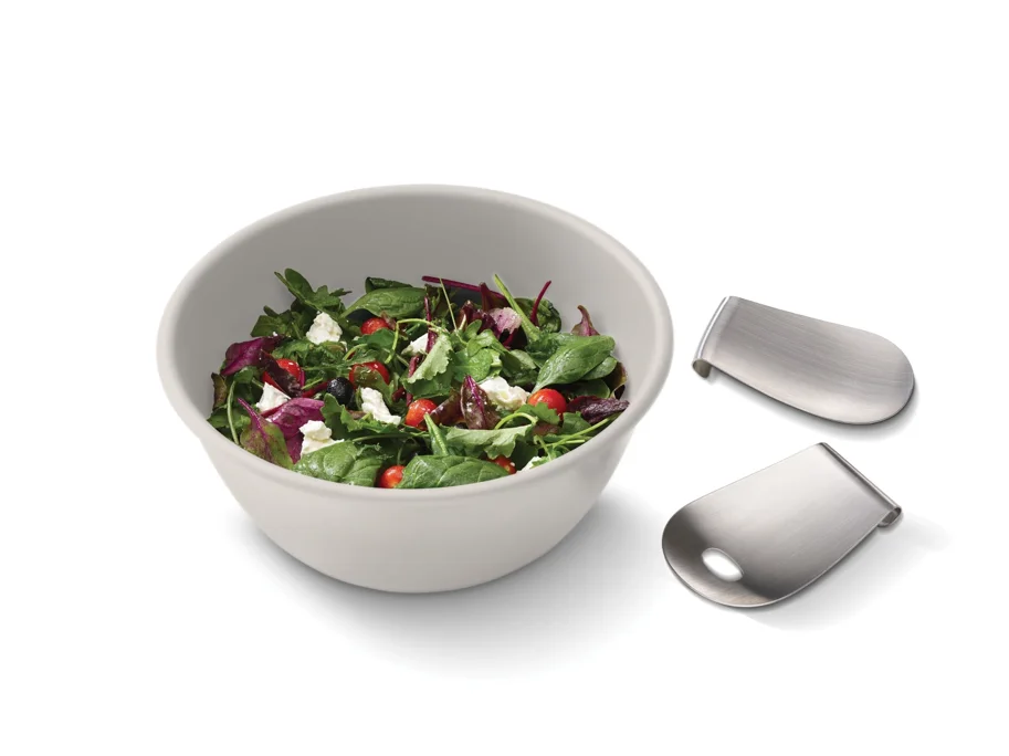 Uno Salatschüssel und Salatbesteck stone