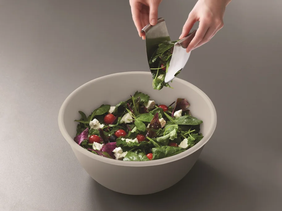 Uno Salatschüssel und Salatbesteck stone