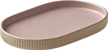 Playground Nara Platte oval Relief rosé 18x11cm H2cm