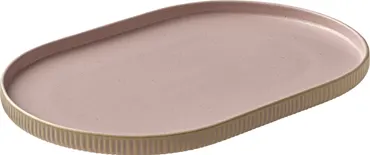 Playground Nara Platte oval Relief rosé 30x20cm H2.4cm