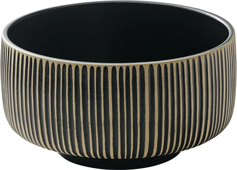 Playground Nara Schüssel Relief schwarz weiss D15cm 0.88lt