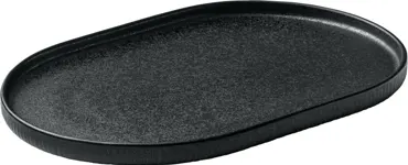 Playground Nara Platte oval Relief schwarz 30x20cm