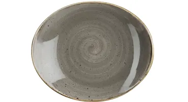 Stonecast Peppercorn Grey Platte oval 19x16cm