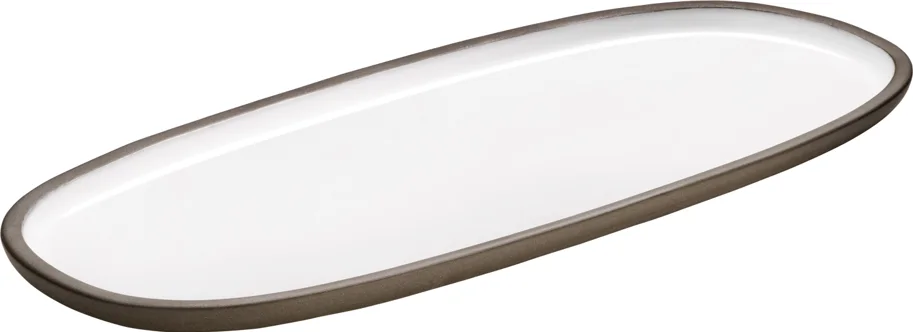 Playground ReNew Platte oval weiss 35x15cm
