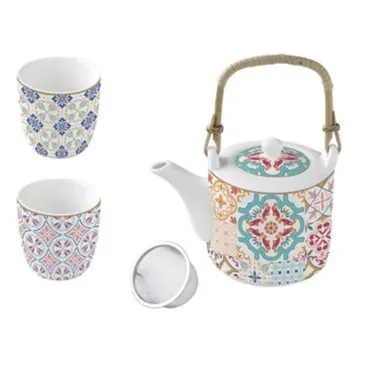 Siracusa Teekanne 600 ml mit Aufguss und 2 Tassen