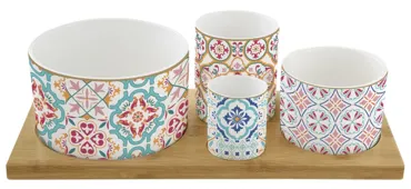 Siracusa Appetizer Set mit 4 Schälchen, 29x13cm