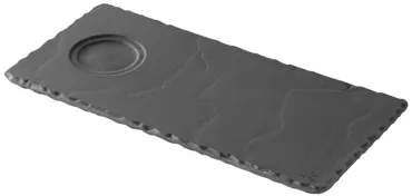 Tablett mit Vertiefung für Tasse, schiefer-optik
