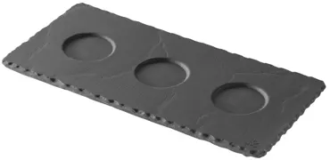 Tablett mit 3 Vertiefungen, 25x12cm schiefer-optik