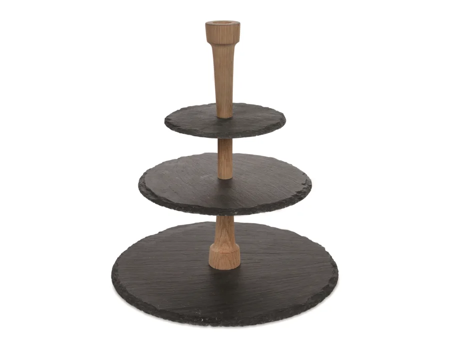 Party Tower schwarz Schiefer und Eiche 300x300x335mm